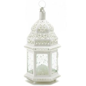 Accent Plus Vine Patterned Glass Garden Lantern - 12.5 inches